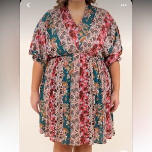 Chic Soul Who You Are Coral-Teal Dress